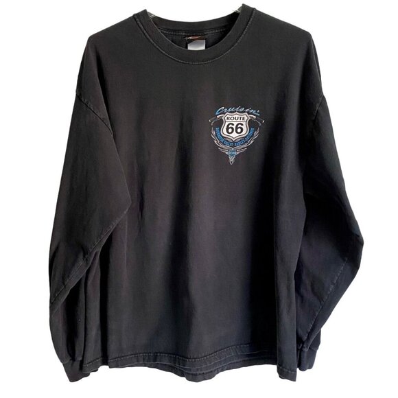 Vintage Harley Davidson Long Sleeve Tee Bourbeuse Valley Ridge Mo. Rt 66 Mens XL - Picture 2 of 10